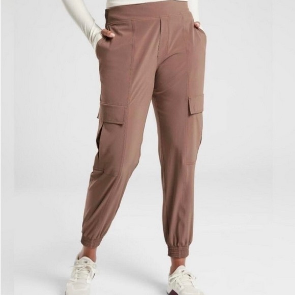 Athleta Taupe Cargo Jogger Pants - Picture 2 of 5